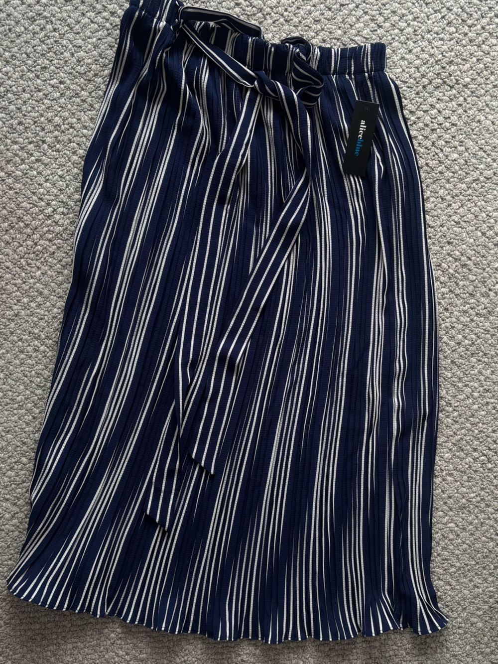 Alice Blue Navy and White Striped Knit Skirt